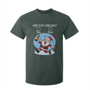 Funny Christmas Drinking T Shirt For Kid Are you Drunk Santa TS12 Dark Forest Green Print Your Wear