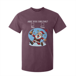 Funny Christmas Drinking T Shirt For Kid Are you Drunk Santa TS12 Maroon Print Your Wear