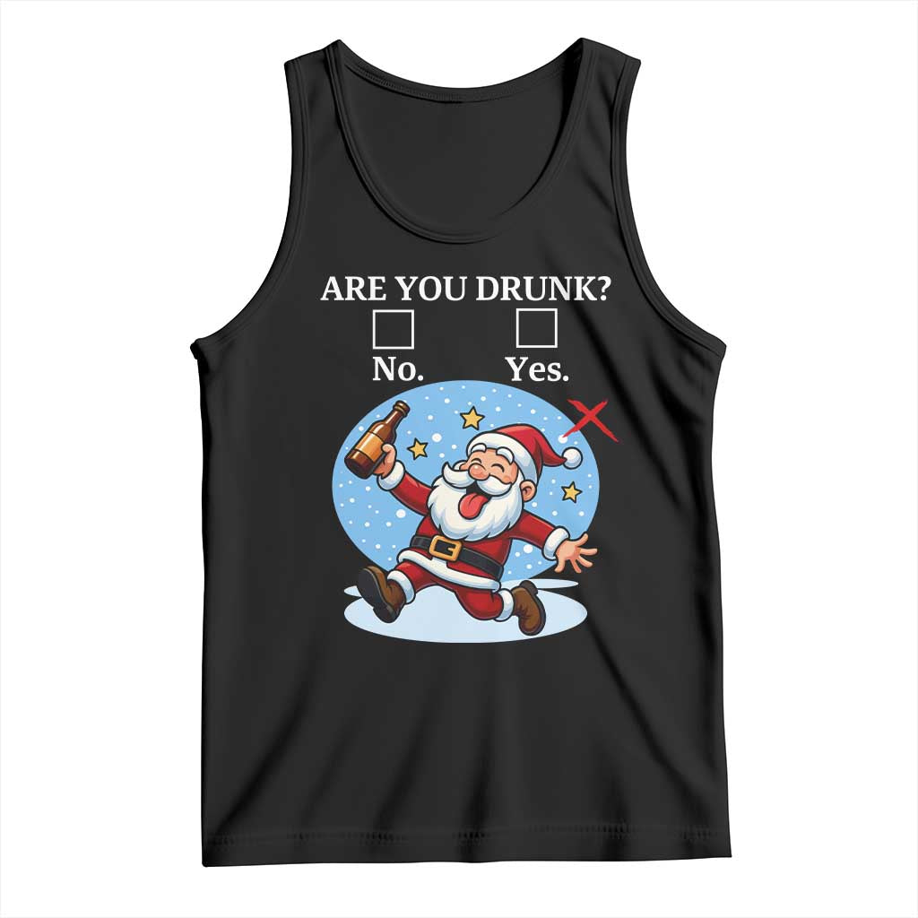 Funny Christmas Drinking Tank Top Are you Drunk Santa TS12 Black Print Your Wear