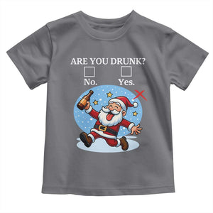 Funny Christmas Drinking Toddler T Shirt Are you Drunk Santa TS12 Charcoal Print Your Wear