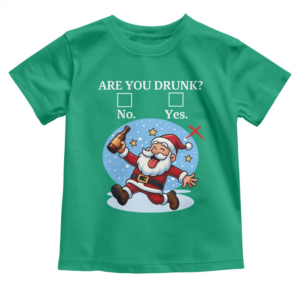 Funny Christmas Drinking Toddler T Shirt Are you Drunk Santa TS12 Irish Green Print Your Wear