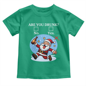 Funny Christmas Drinking Toddler T Shirt Are you Drunk Santa TS12 Irish Green Print Your Wear
