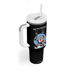 Funny Christmas Drinking Tumbler With Handle Are you Drunk Santa TS12 Print Your Wear