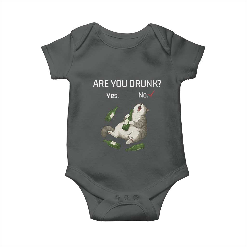 Cat Lover Humor Baby Onesie Are You Drunk Funny Beer Gift TS12 Dark Heather Print Your Wear