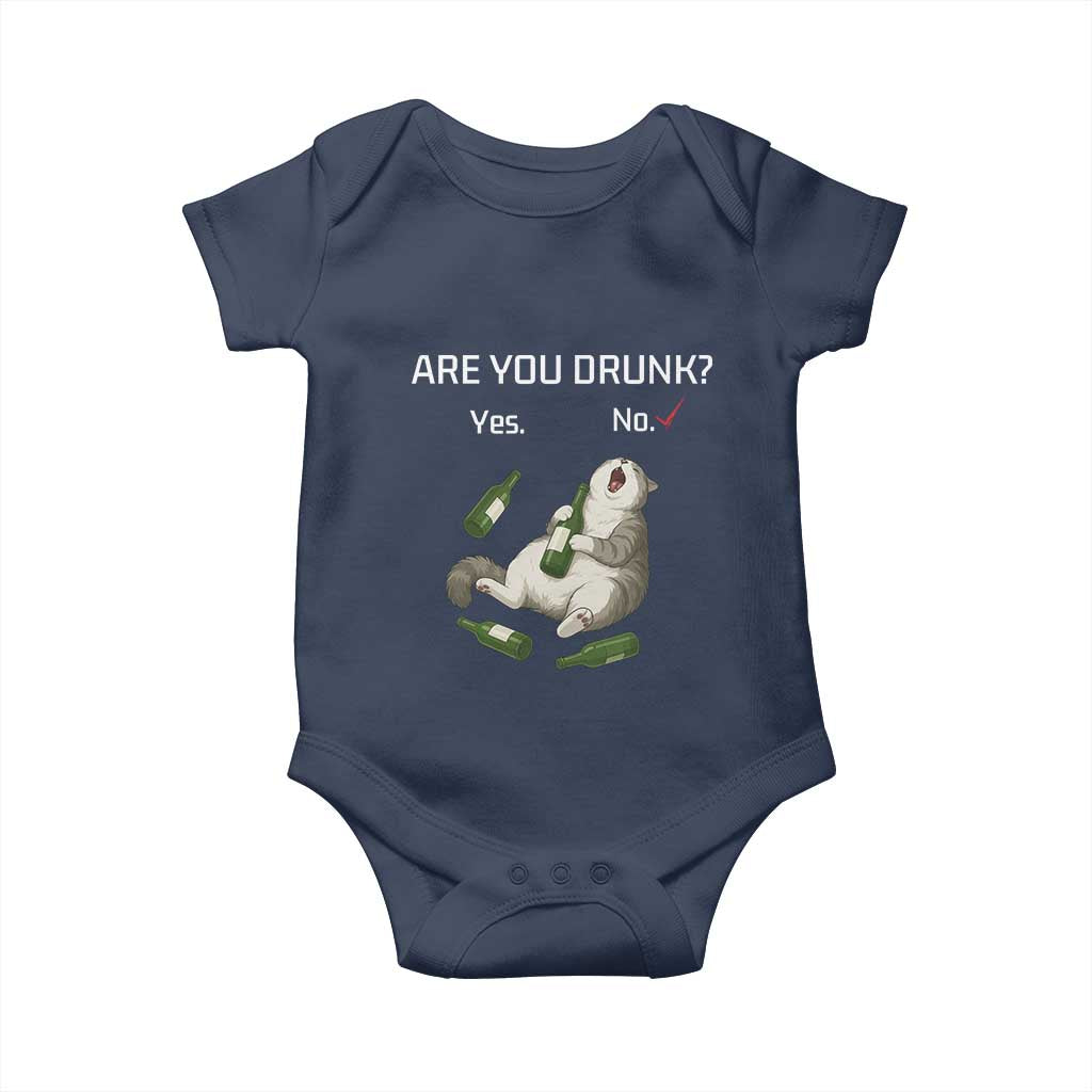 Cat Lover Humor Baby Onesie Are You Drunk Funny Beer Gift TS12 Navy Print Your Wear