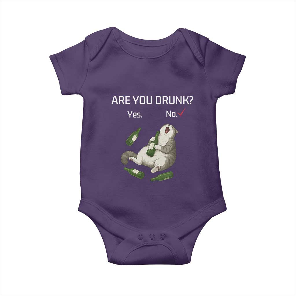 Cat Lover Humor Baby Onesie Are You Drunk Funny Beer Gift TS12 Purple Print Your Wear