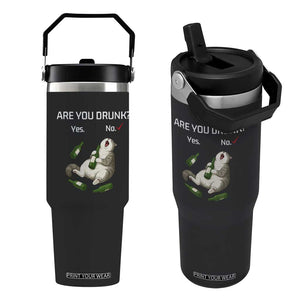 Cat Lover Humor Flip Straw Tumbler Are You Drunk Funny Beer Gift TS12 One Size: 30 oz Black Print Your Wear