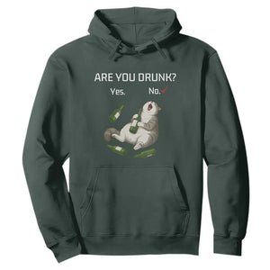 Cat Lover Humor Hoodie Are You Drunk Funny Beer Gift TS12 Dark Forest Green Print Your Wear