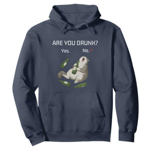 Cat Lover Humor Hoodie Are You Drunk Funny Beer Gift TS12 Navy Print Your Wear