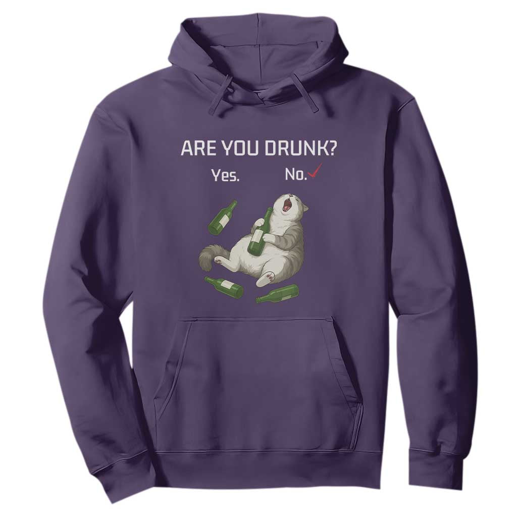Cat Lover Humor Hoodie Are You Drunk Funny Beer Gift TS12 Purple Print Your Wear