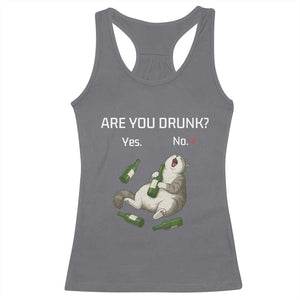 Cat Lover Humor Racerback Tank Top Are You Drunk Funny Beer Gift TS12 Charcoal Print Your Wear