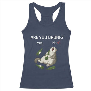 Cat Lover Humor Racerback Tank Top Are You Drunk Funny Beer Gift TS12 Navy Print Your Wear