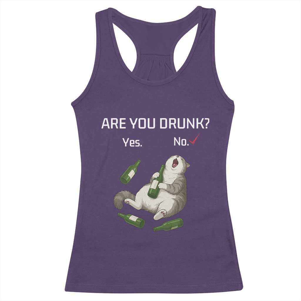 Cat Lover Humor Racerback Tank Top Are You Drunk Funny Beer Gift TS12 Purple Print Your Wear