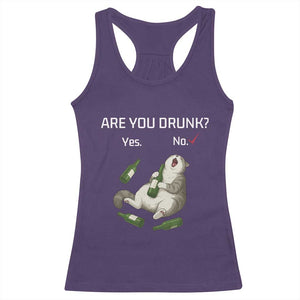 Cat Lover Humor Racerback Tank Top Are You Drunk Funny Beer Gift TS12 Purple Print Your Wear