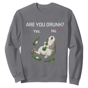 Cat Lover Humor Sweatshirt Are You Drunk Funny Beer Gift TS12 Charcoal Print Your Wear