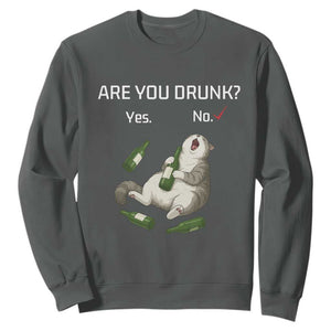 Cat Lover Humor Sweatshirt Are You Drunk Funny Beer Gift TS12 Dark Heather Print Your Wear