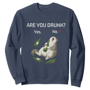 Cat Lover Humor Sweatshirt Are You Drunk Funny Beer Gift TS12 Navy Print Your Wear