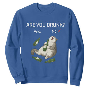 Cat Lover Humor Sweatshirt Are You Drunk Funny Beer Gift TS12 Royal Blue Print Your Wear