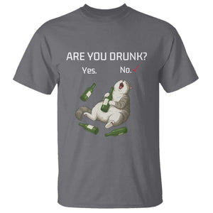 Cat Lover Humor T Shirt Are You Drunk Funny Beer Gift TS12 Charcoal Print Your Wear