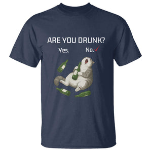 Cat Lover Humor T Shirt Are You Drunk Funny Beer Gift TS12 Navy Print Your Wear