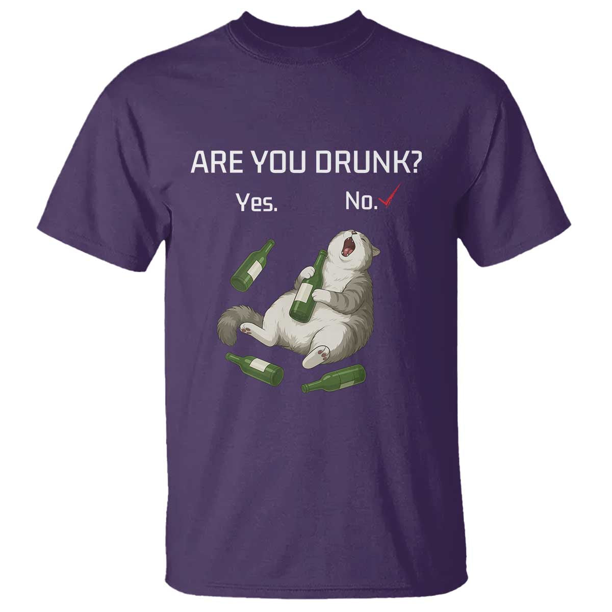 Cat Lover Humor T Shirt Are You Drunk Funny Beer Gift TS12 Purple Print Your Wear