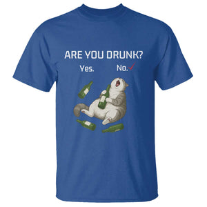 Cat Lover Humor T Shirt Are You Drunk Funny Beer Gift TS12 Royal Blue Print Your Wear