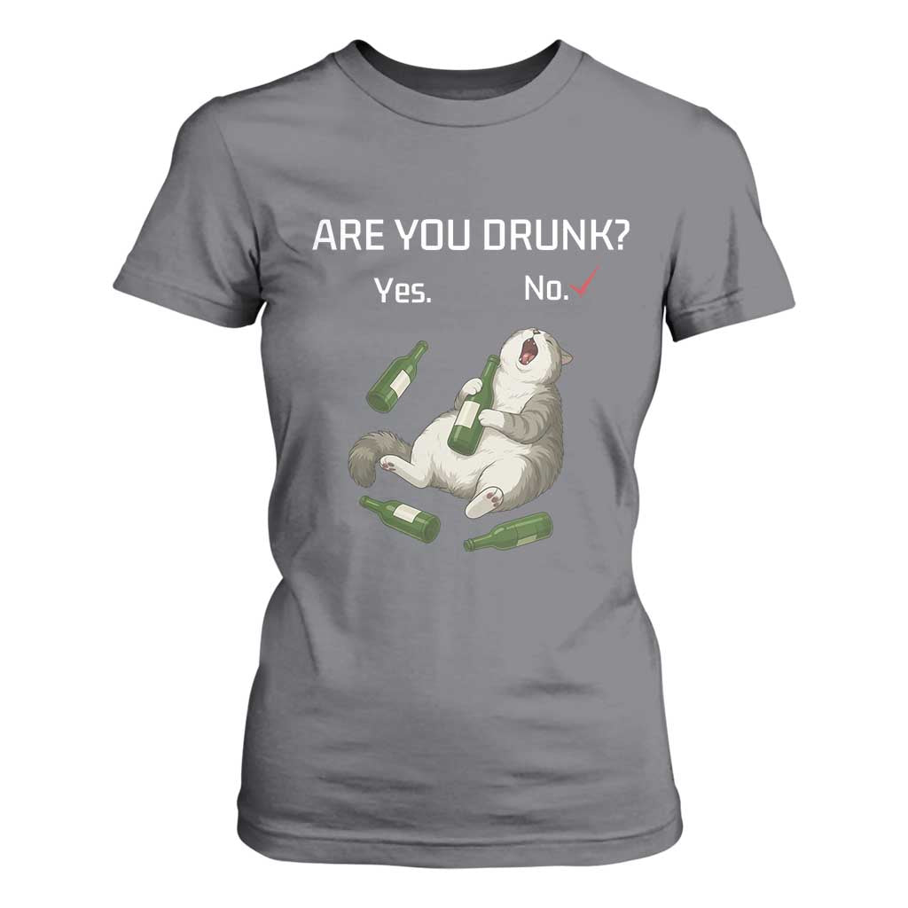 Cat Lover Humor T Shirt For Women Are You Drunk Funny Beer Gift TS12 Charcoal Print Your Wear