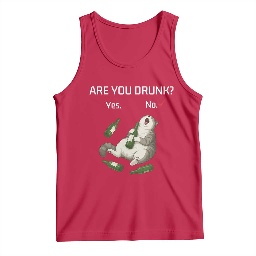 Cat Lover Humor Tank Top Are You Drunk Funny Beer Gift TS12 Red Print Your Wear