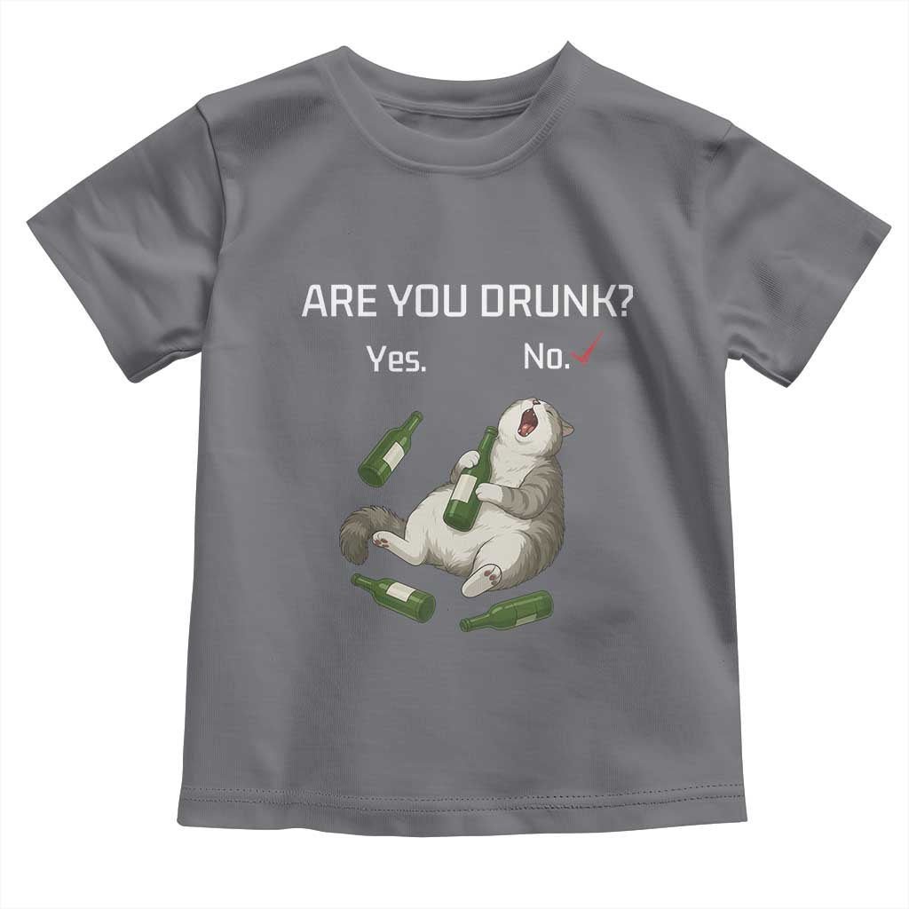 Cat Lover Humor Toddler T Shirt Are You Drunk Funny Beer Gift TS12 Charcoal Print Your Wear
