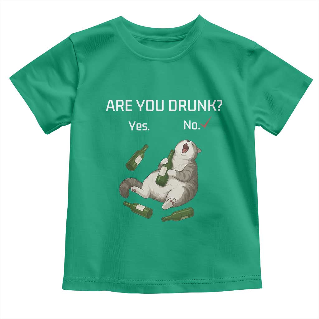 Cat Lover Humor Toddler T Shirt Are You Drunk Funny Beer Gift TS12 Irish Green Print Your Wear