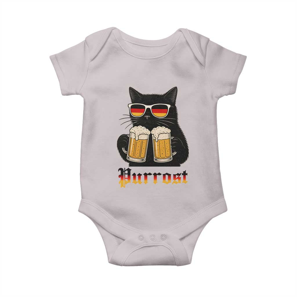 Oktoberfest Prost Cat Drinking Baby Onesie Funny Purrost German Beer Gift TS12 Ice Gray Print Your Wear