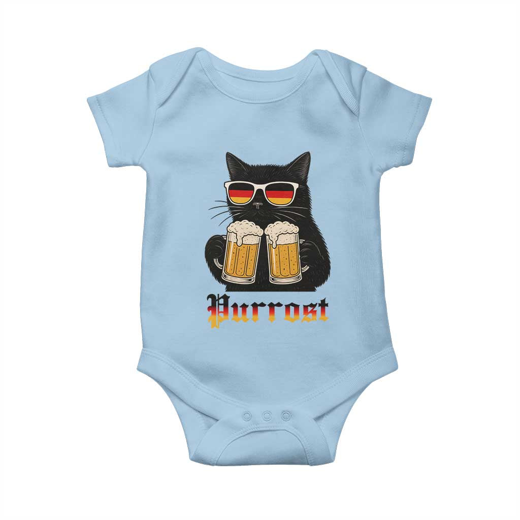 Oktoberfest Prost Cat Drinking Baby Onesie Funny Purrost German Beer Gift TS12 Light Blue Print Your Wear