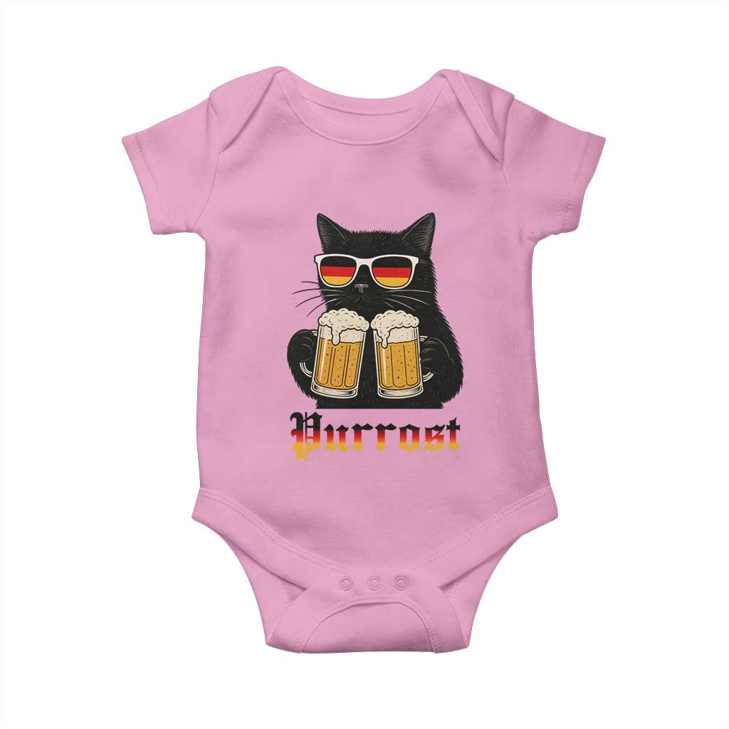 Oktoberfest Prost Cat Drinking Baby Onesie Funny Purrost German Beer Gift TS12 Light Pink Print Your Wear