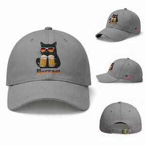Oktoberfest Prost Cat Drinking Baseball Cap Funny Purrost German Beer Gift TS12 Baseball Cap Universal Fit Sport Gray Print Your Wear