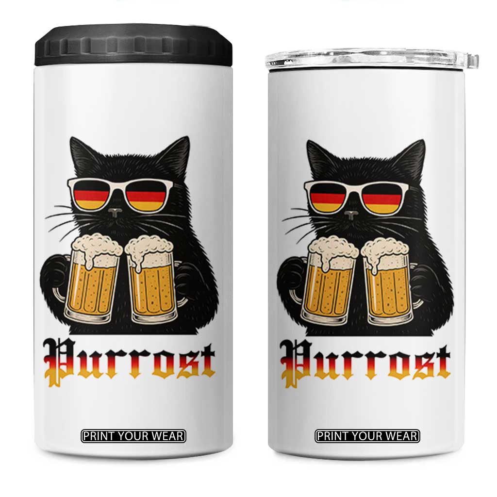 Oktoberfest Prost Cat Drinking 4 in 1 Can Cooler Tumbler Funny Purrost German Beer Gift TS12 One Size: 16 oz White Print Your Wear