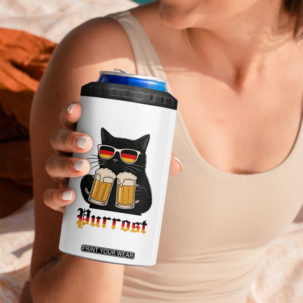 Oktoberfest Prost Cat Drinking 4 in 1 Can Cooler Tumbler Funny Purrost German Beer Gift TS12 Print Your Wear