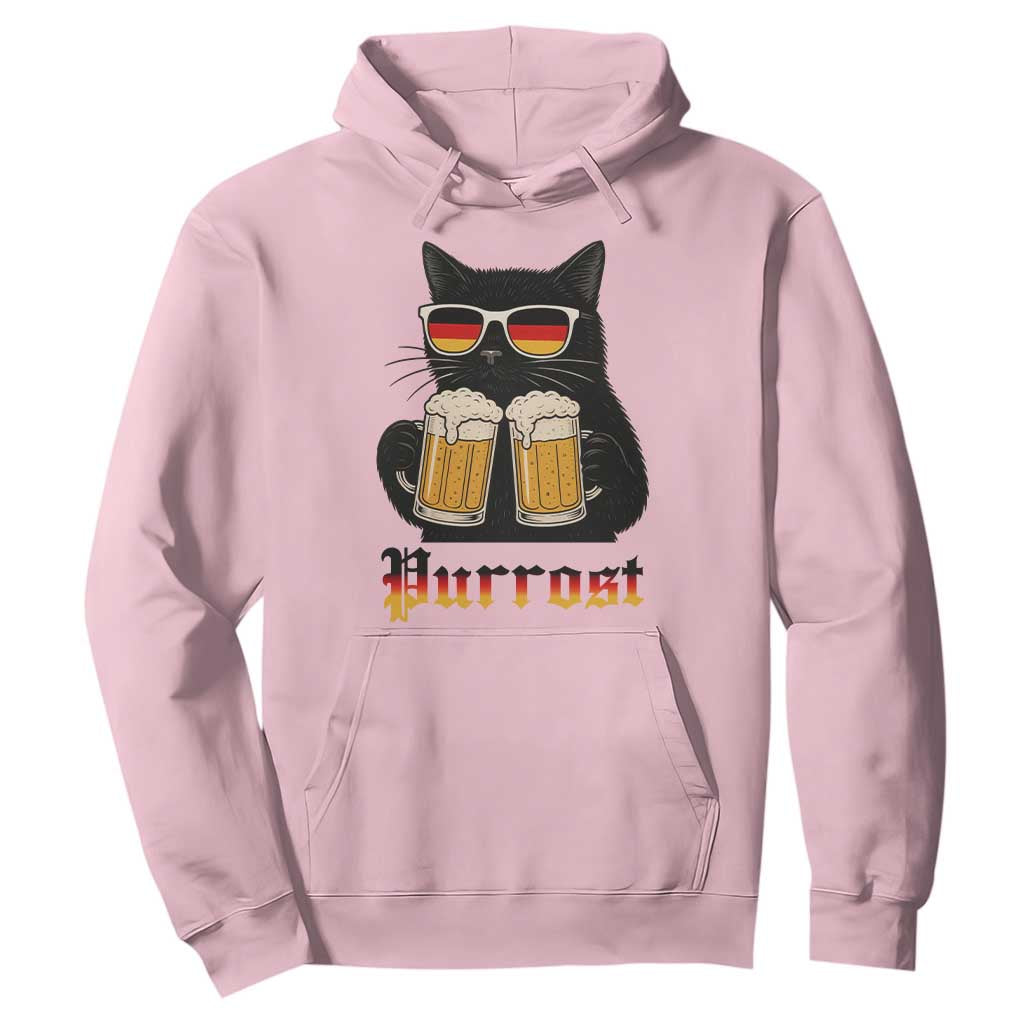 Oktoberfest Prost Cat Drinking Hoodie Funny Purrost German Beer Gift TS12 Light Pink Print Your Wear