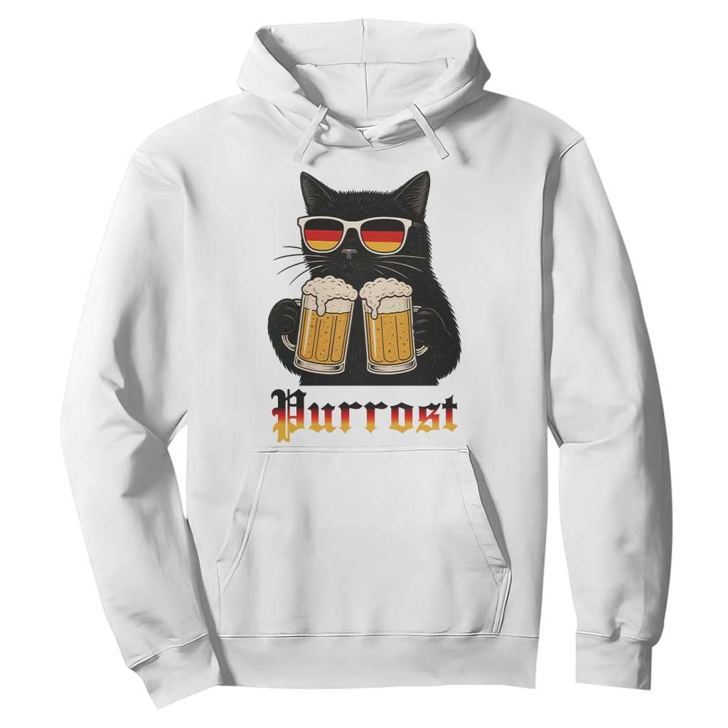 Oktoberfest Prost Cat Drinking Hoodie Funny Purrost German Beer Gift TS12 White Print Your Wear