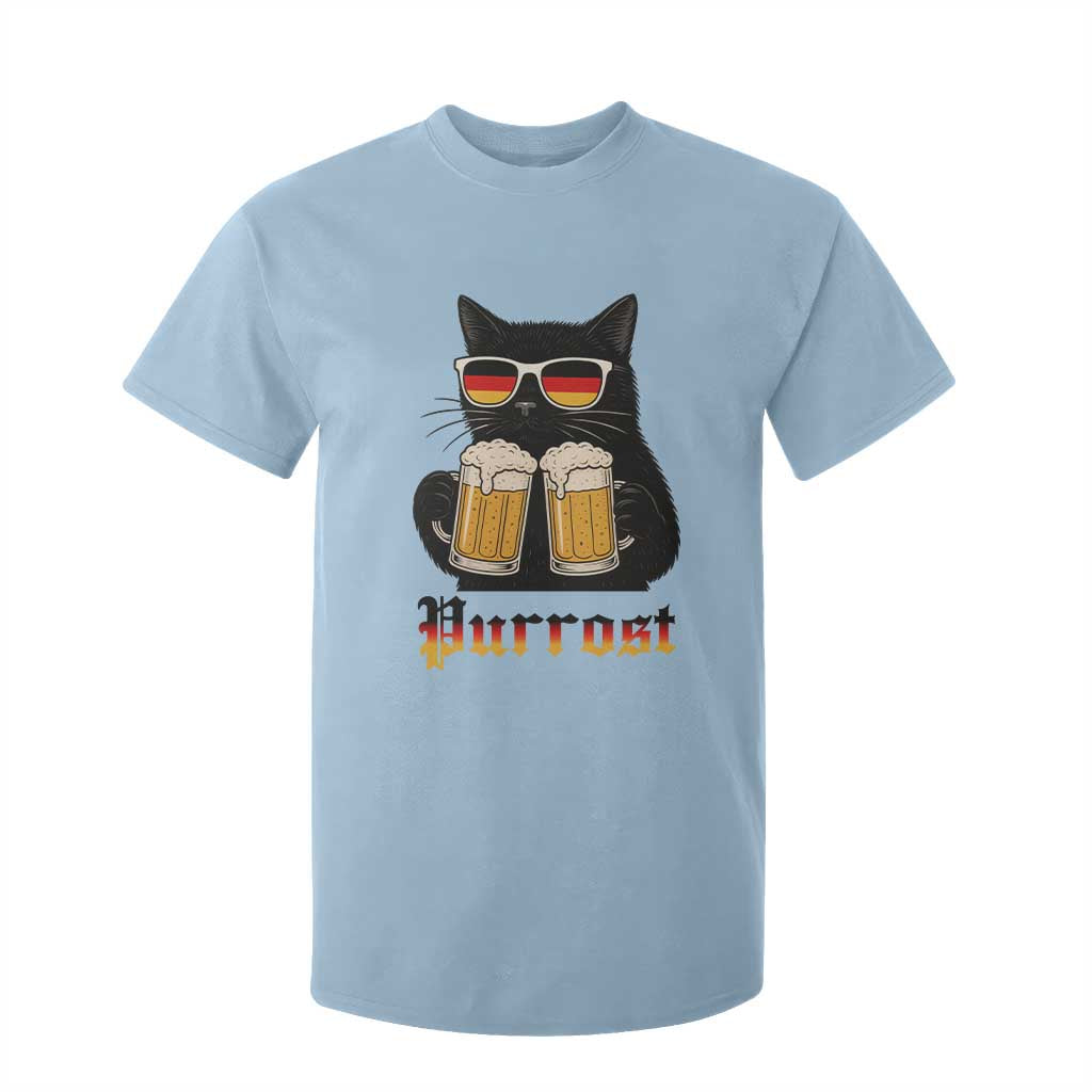 Oktoberfest Prost Cat Drinking T Shirt For Kid Funny Purrost German Beer Gift TS12 Light Blue Print Your Wear