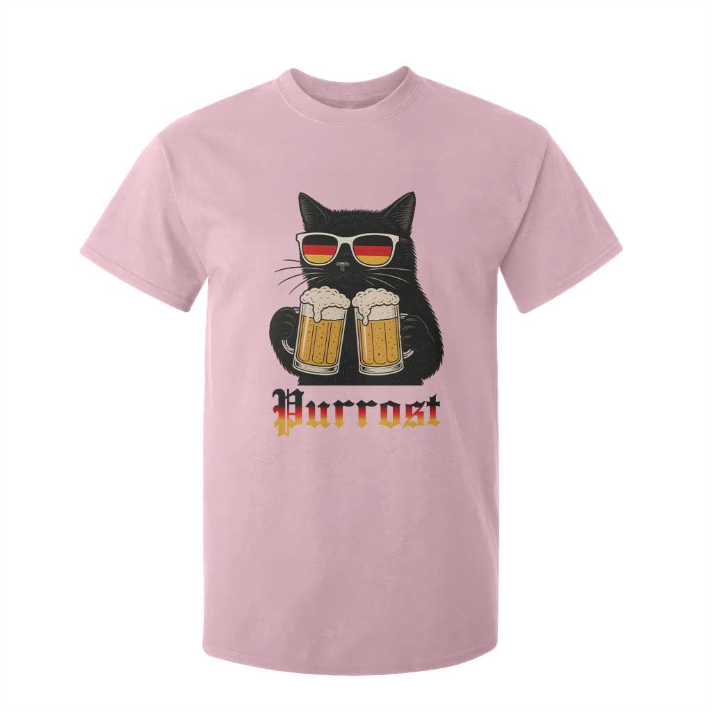 Oktoberfest Prost Cat Drinking T Shirt For Kid Funny Purrost German Beer Gift TS12 Light Pink Print Your Wear