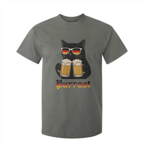 Oktoberfest Prost Cat Drinking T Shirt For Kid Funny Purrost German Beer Gift TS12 Military Green Print Your Wear