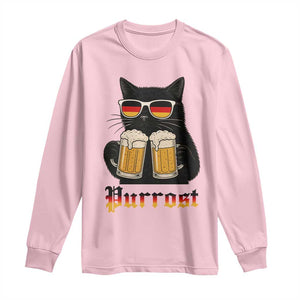 Oktoberfest Prost Cat Drinking Long Sleeve Shirt Funny Purrost German Beer Gift TS12 Light Pink Print Your Wear