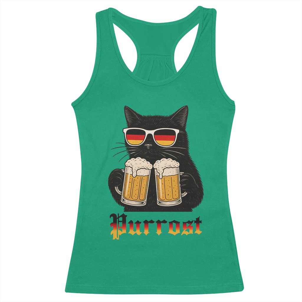 Oktoberfest Prost Cat Drinking Racerback Tank Top Funny Purrost German Beer Gift TS12 Irish Green Print Your Wear