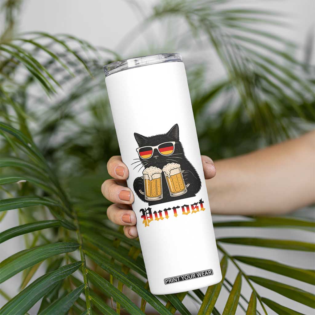 Oktoberfest Prost Cat Drinking Skinny Tumbler Funny Purrost German Beer Gift TS12 Print Your Wear