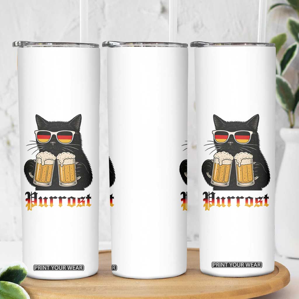 Oktoberfest Prost Cat Drinking Skinny Tumbler Funny Purrost German Beer Gift TS12 Print Your Wear