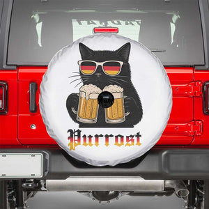 Oktoberfest Prost Cat Drinking Spare Tire Cover Funny Purrost German Beer Gift TS12 White Print Your Wear