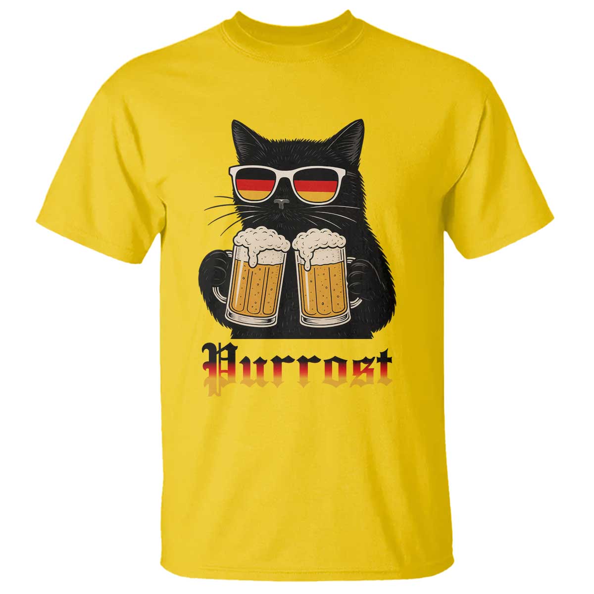 Oktoberfest Prost Cat Drinking T Shirt Funny Purrost German Beer Gift TS12 Daisy Print Your Wear