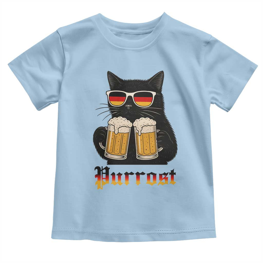 Oktoberfest Prost Cat Drinking Toddler T Shirt Funny Purrost German Beer Gift TS12 Light Blue Print Your Wear