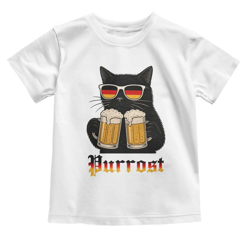 Oktoberfest Prost Cat Drinking Toddler T Shirt Funny Purrost German Beer Gift TS12 White Print Your Wear