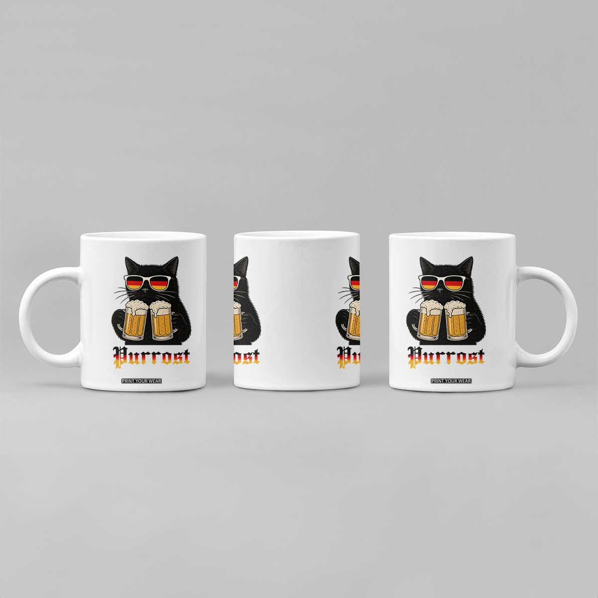 Oktoberfest Prost Cat Drinking Coffee Mug Funny Purrost German Beer Gift TS12 Print Your Wear